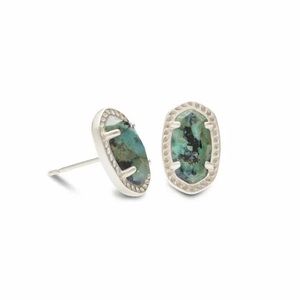 Kendra Scott Emery Studs in Rhodium and African Turquoise